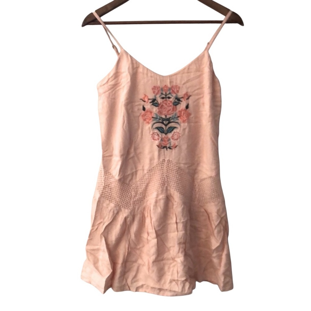 NWT WONDERLY PINK FLORAL EMBROIDERED SUNDRESS SIZE S